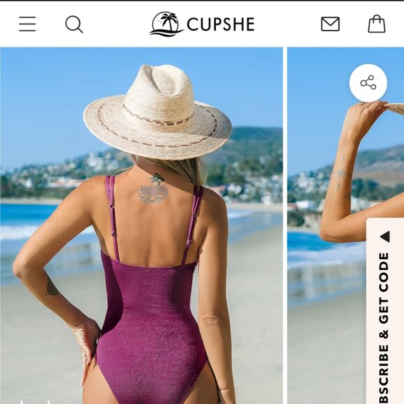 Cupshe burgundy swimsuit - Picture 2 of 7